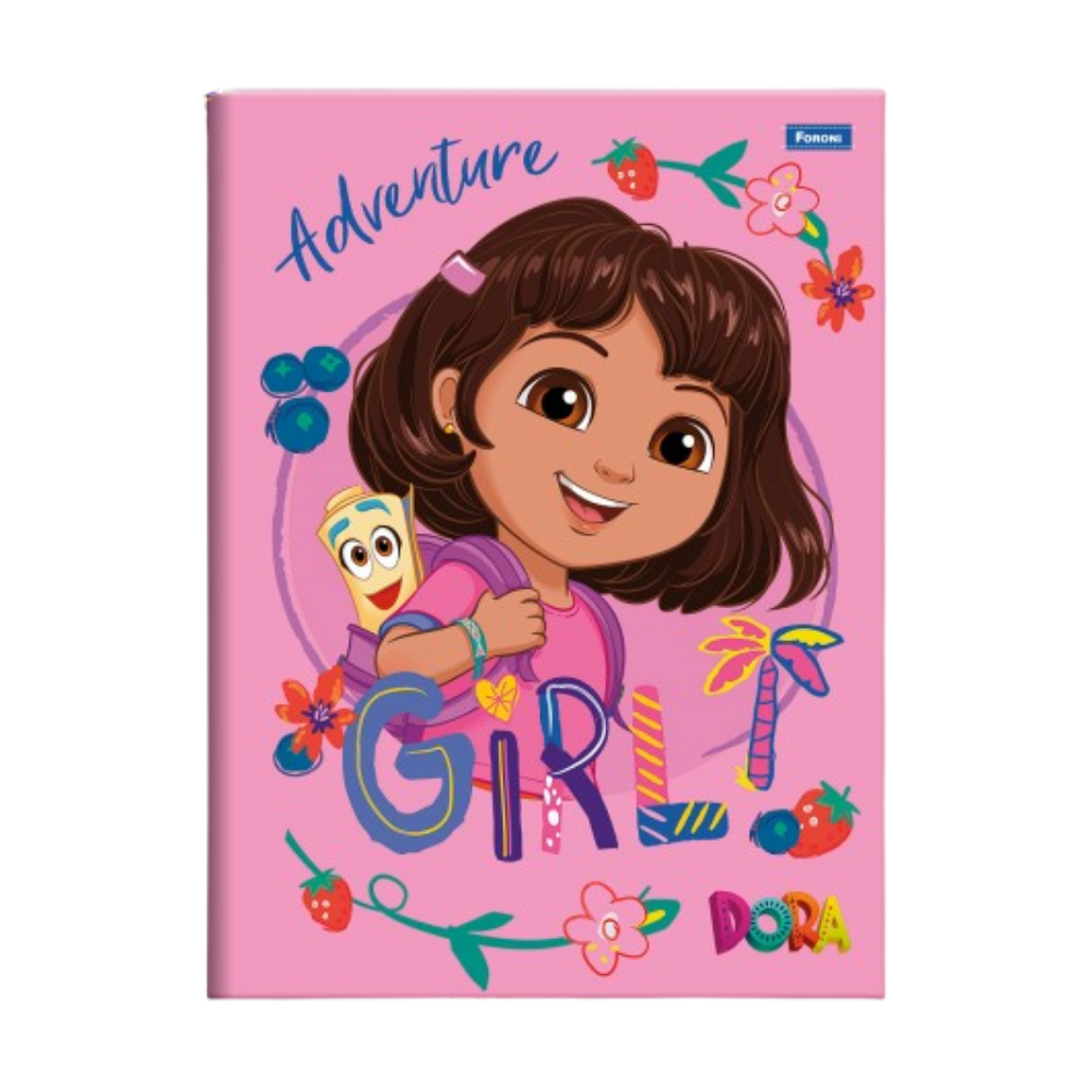 Caderno Brochurão Dora Aventureira 80f (Rosa) FORONI