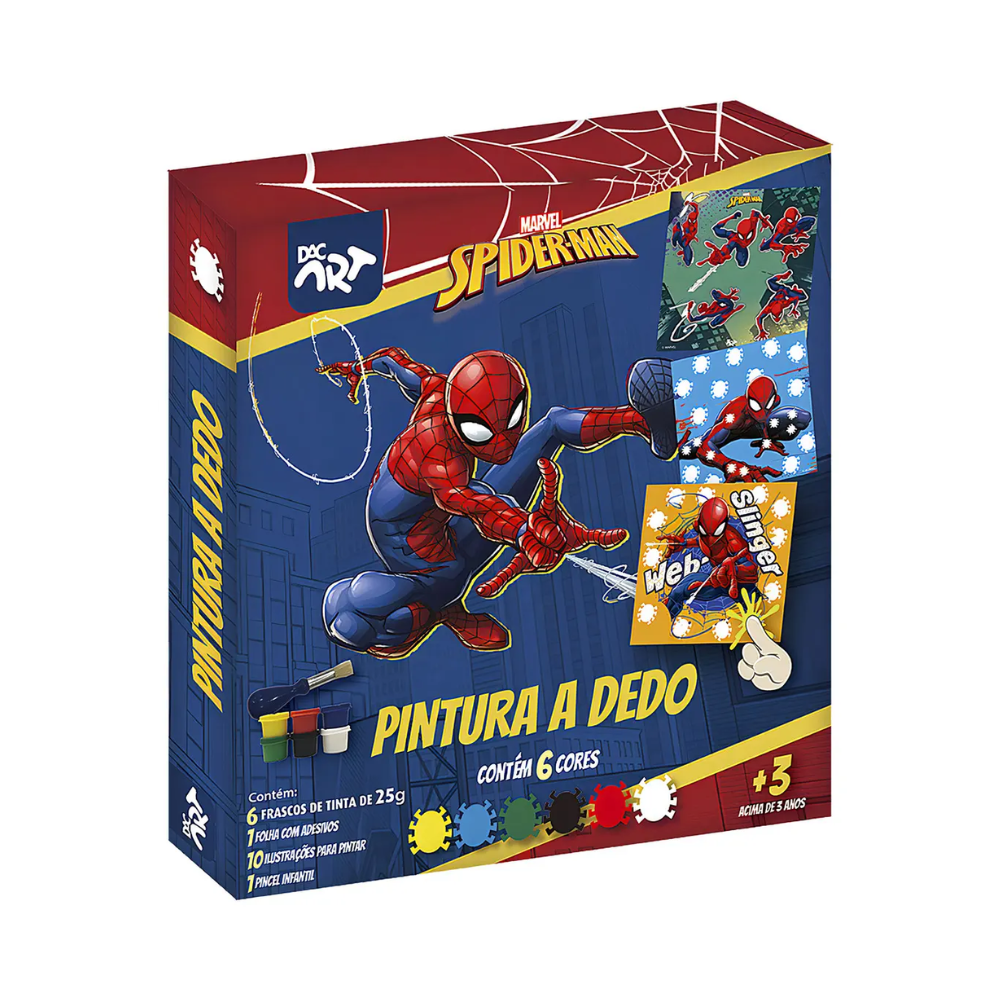 Conjunto de Pintura a Dedo Homem Aranha DAC ART