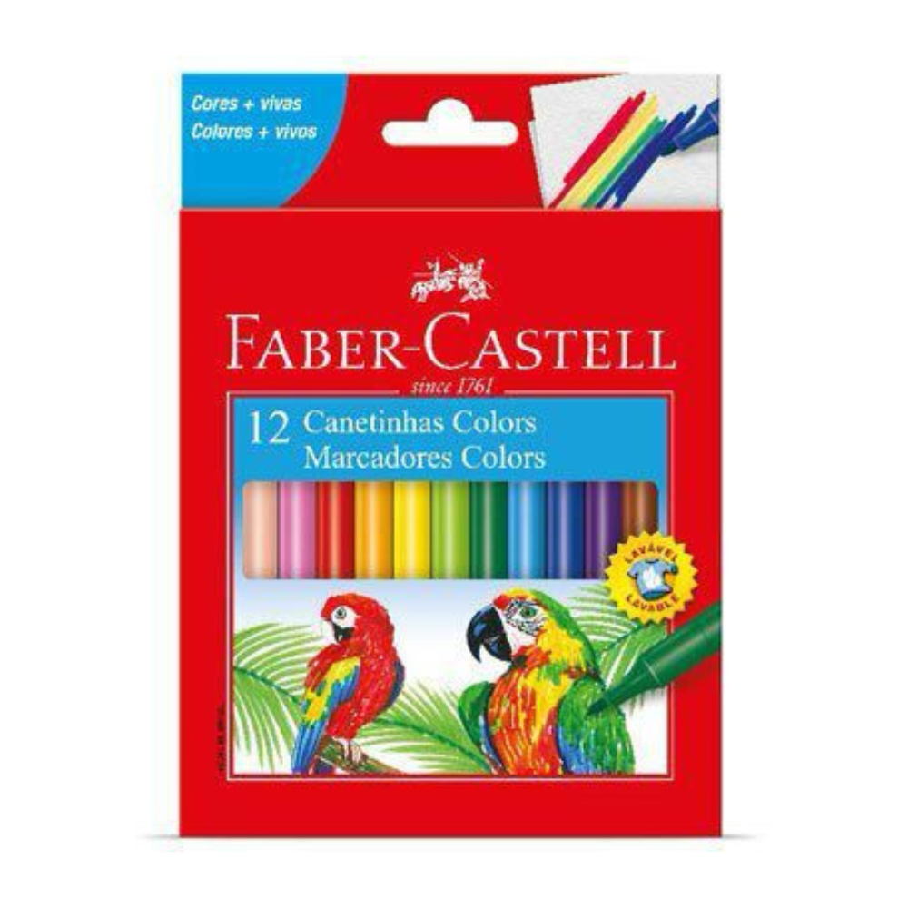 Canetas Hidrográficas 12 Cores Colors FABER CASTELL