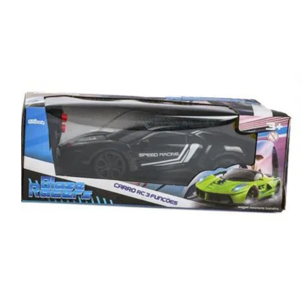 Carro de Controle Remoto Blazer Racer Extreme Preto e Branco BRINKZANIA
