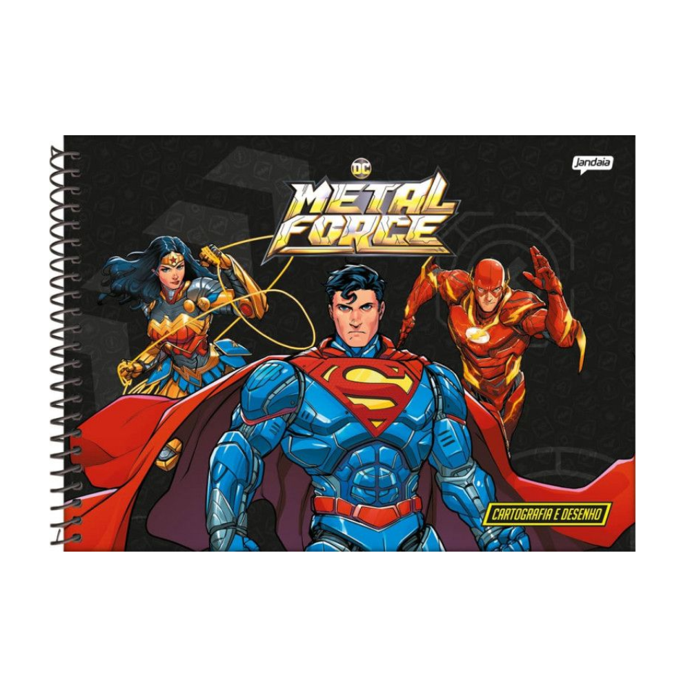 Caderno de Cartografia e Desenho DC Liga da Justiça 80f (Trio) FORONI