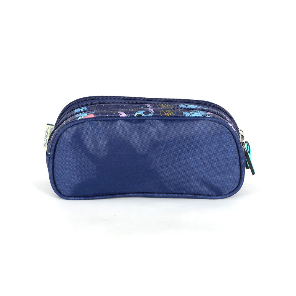 Estojo Triplo Infantil Disney Stitch Azul LUXCEL