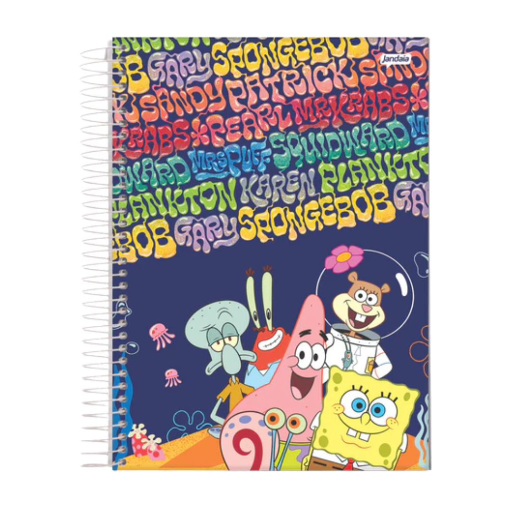 Caderno Universitário 1m 80fls Bob Esponja (Todo Mundo) JANDAIA
