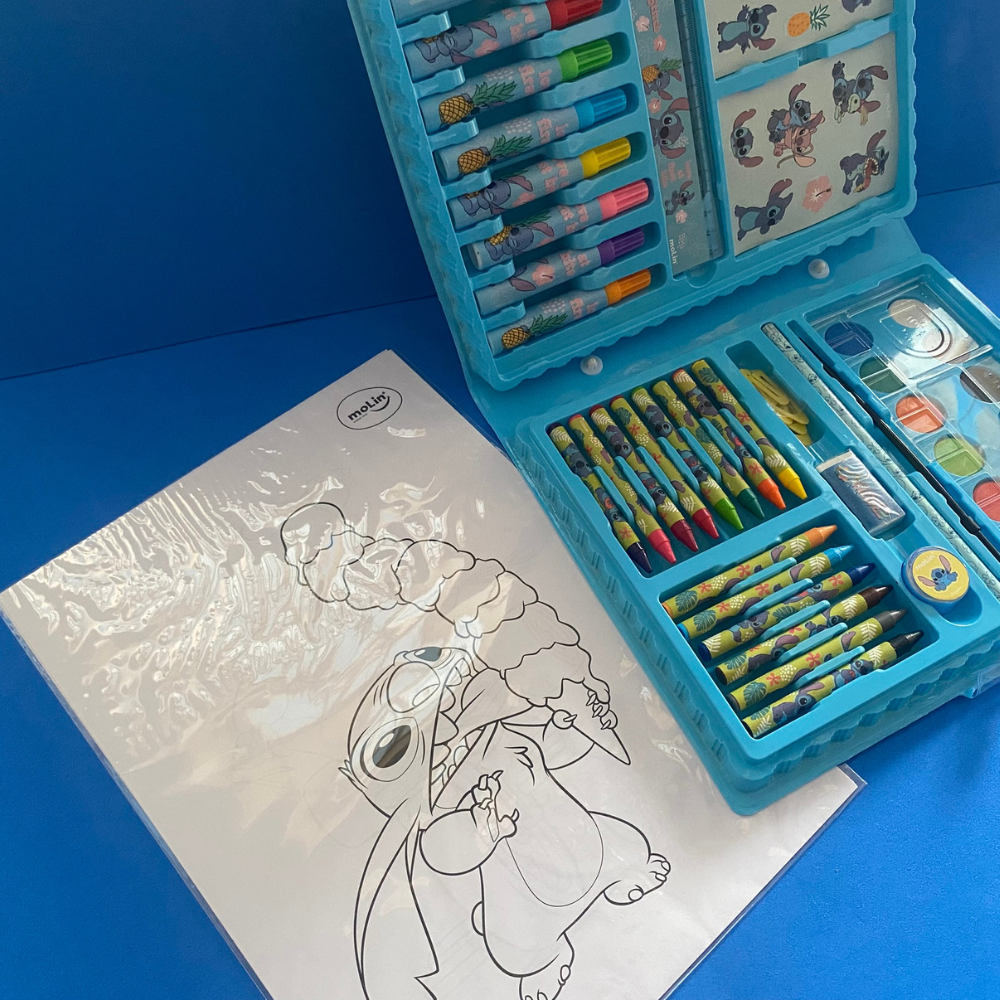 Maleta de Pintura Disney Stitch 60 Itens MOLIN
