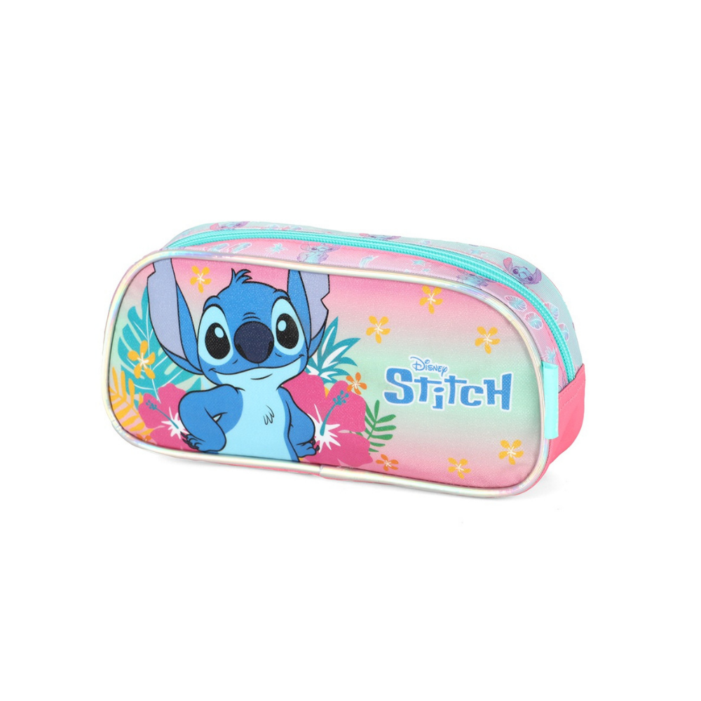 Estojo Simples Disney Stitch e Angel Rosa LUXCEL