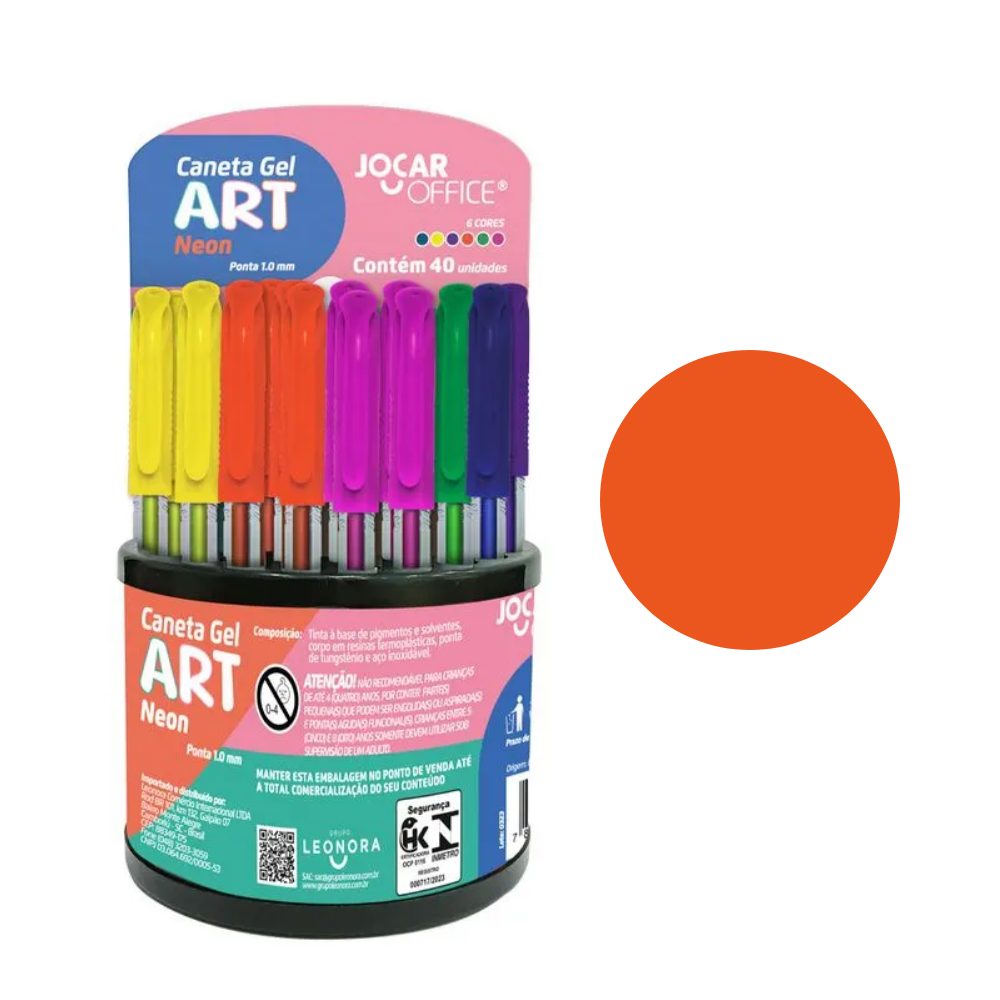 Caneta Gel Art NEON 1.0mm (Laranja) JOCAR OFFICE
