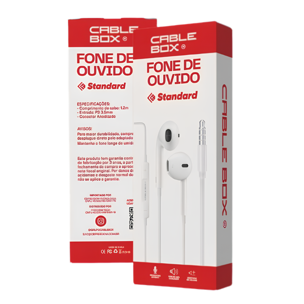 Fone de Ouvido Tradicional CABLE BOX
