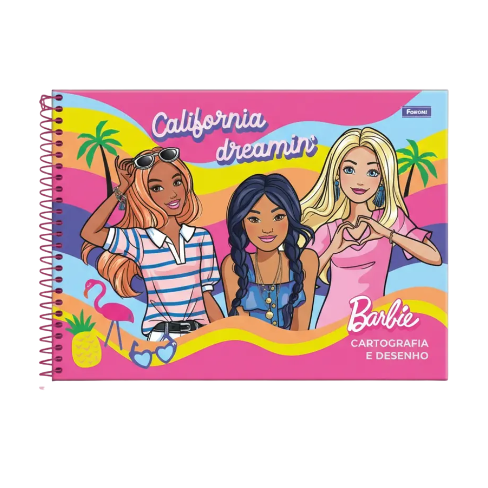Caderno de Cartografia e Desenho Barbie 80f (Amigas) FORONI