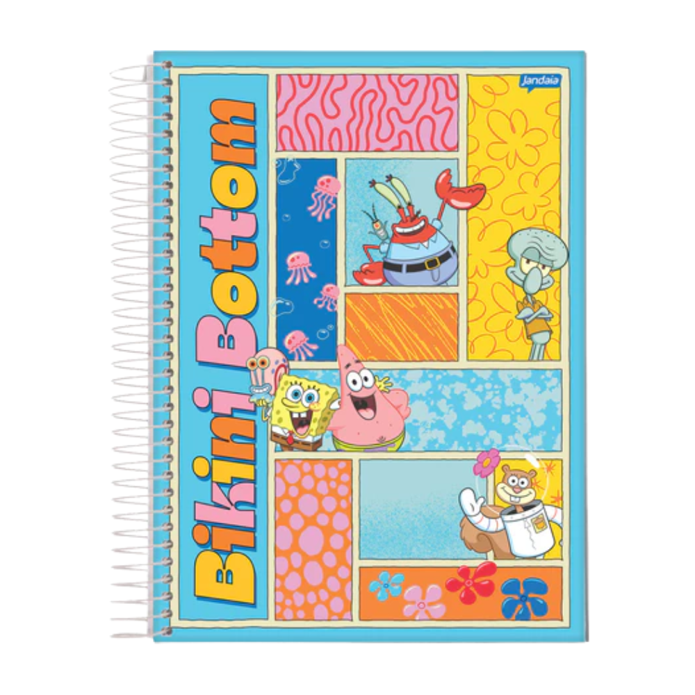 Caderno Universitário 1m 80fls Bob Esponja (Bikini Bottom) JANDAIA