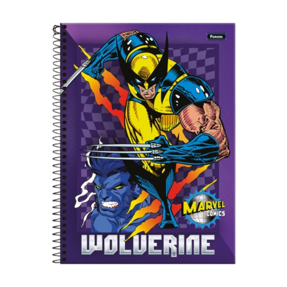 Caderno Universitário 1m 80fls Marvel Comics (Wolverine) FORONI