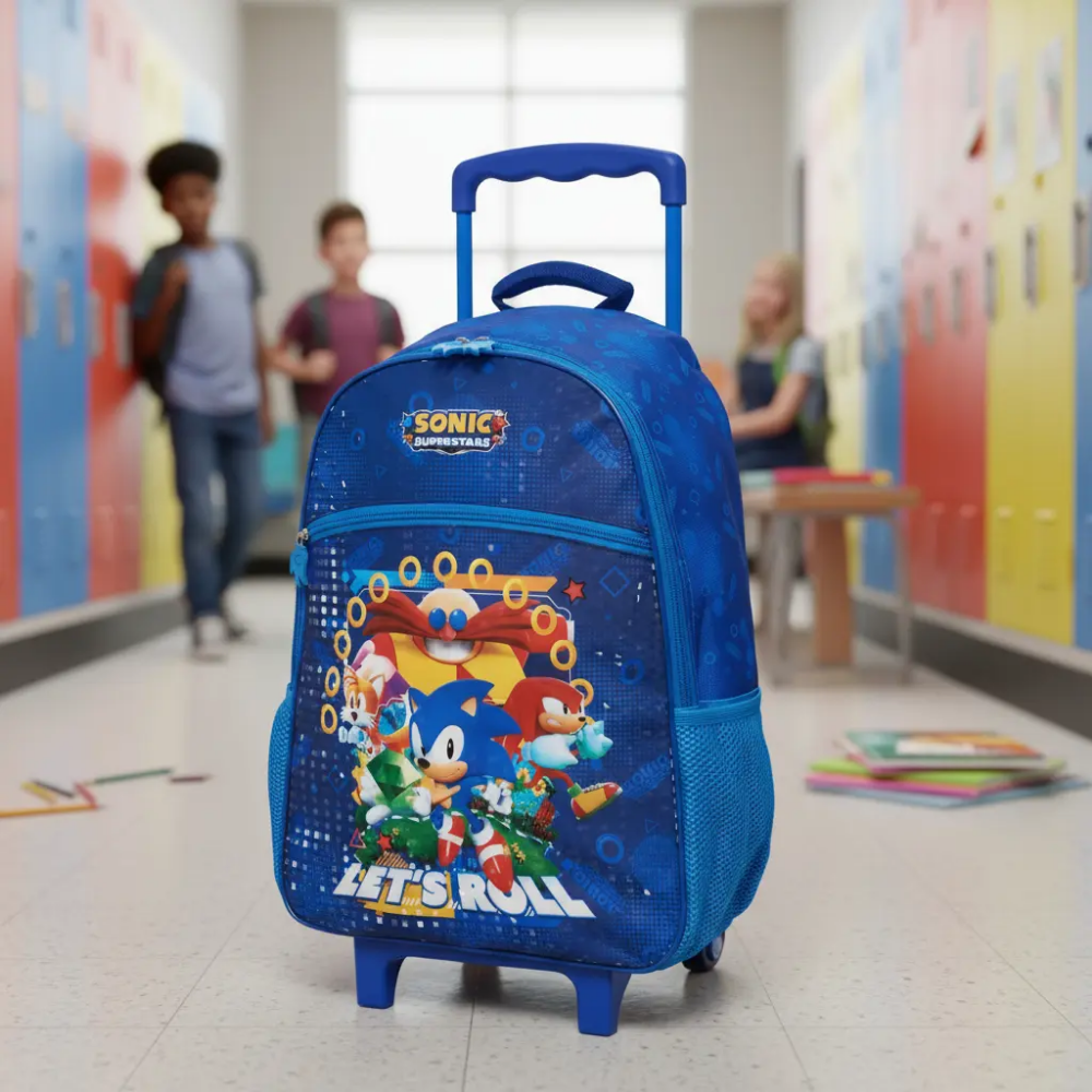 Mochila com Carrinho Sonic Super Star PACIFIC