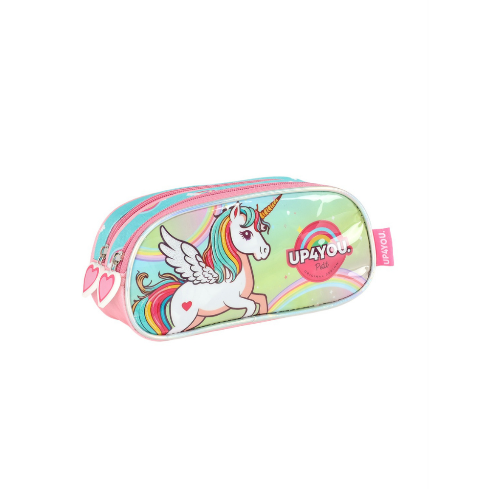 Estojo Duplo Infantil Unicórnio Rosa UP4YOU LUXCEL