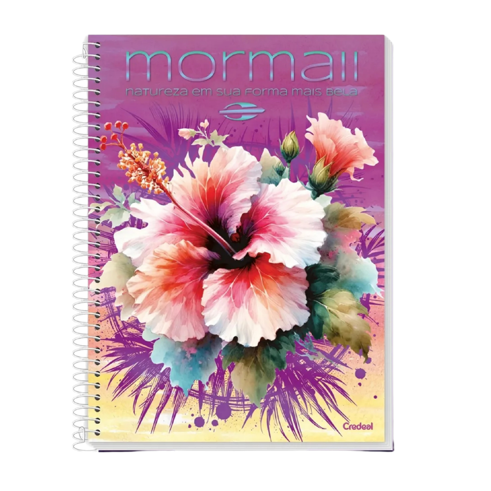 Caderno Universitário 10m 160fls Mormaii Feminino (Hibisco) CREDEAL