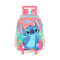 Mochila com Rodas Disney Stitch e Angel Rosa LUXCEL