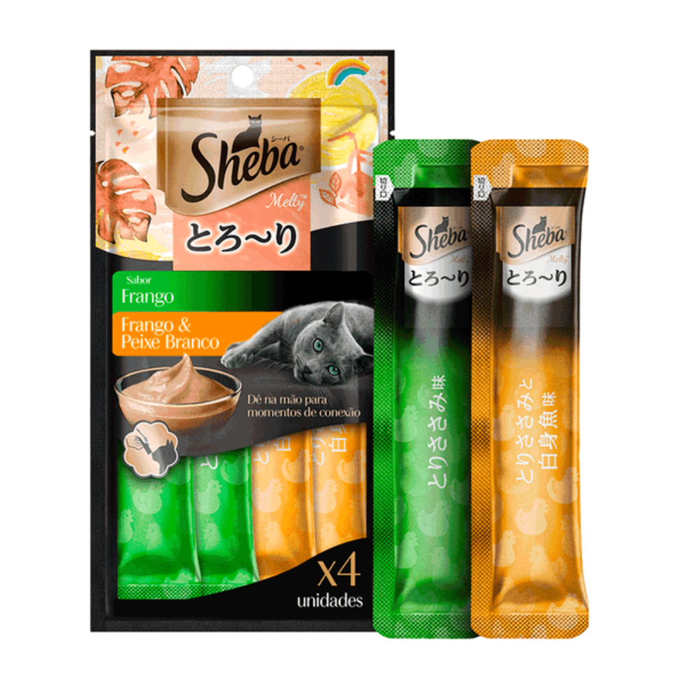 Petisco Cremoso Sabor Frango e Peixe 48g SHEBA