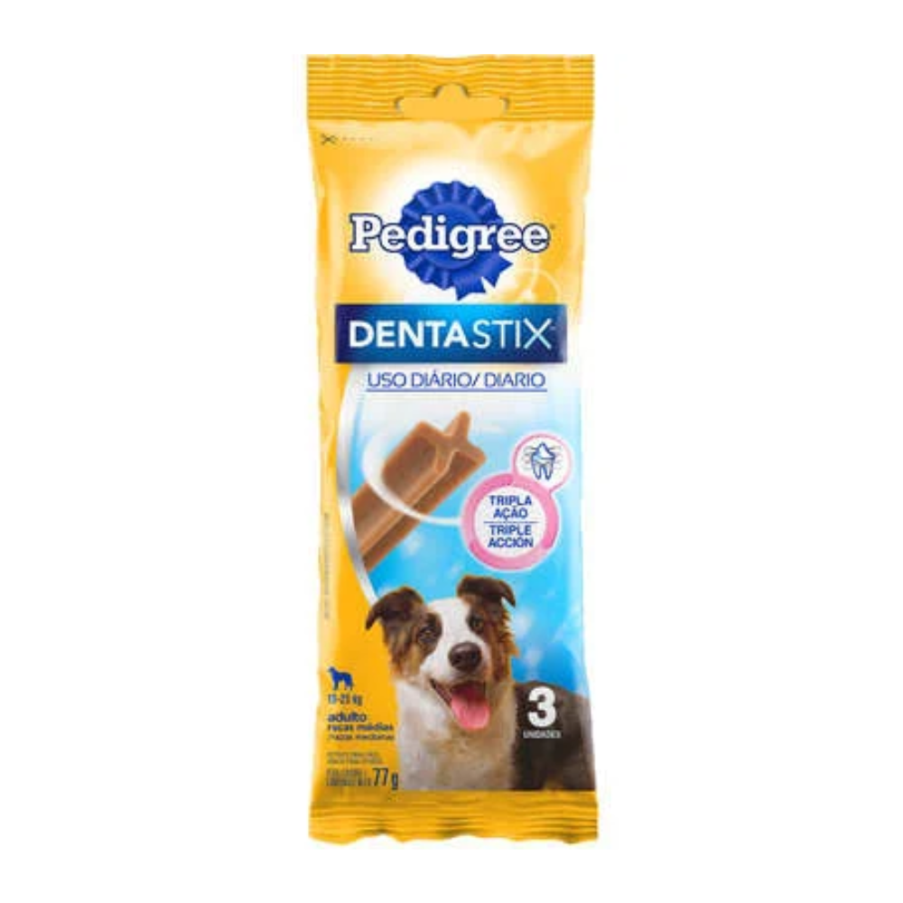 Barra Dentária Dentastix para Raças Médias 3 Sticks 77g PEDIGREE