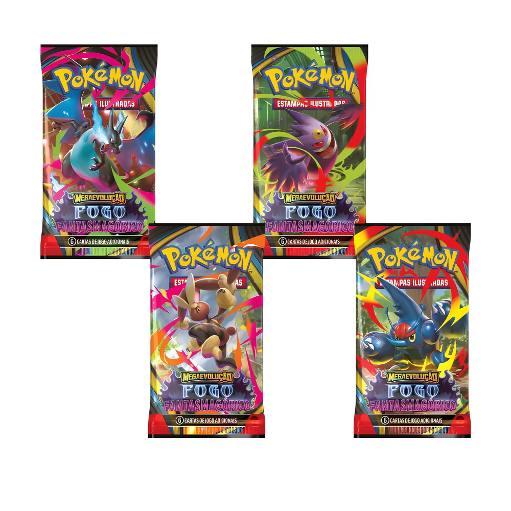 Blister Cartas de Pokemon Mega Evolução Fogo Fantasmagórico COPAG