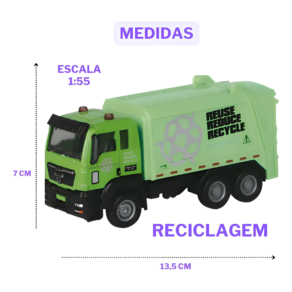 Carrinho de Brinquedo Super Trucks (Reciclagem) Coleção Profissões POLIBRINQ