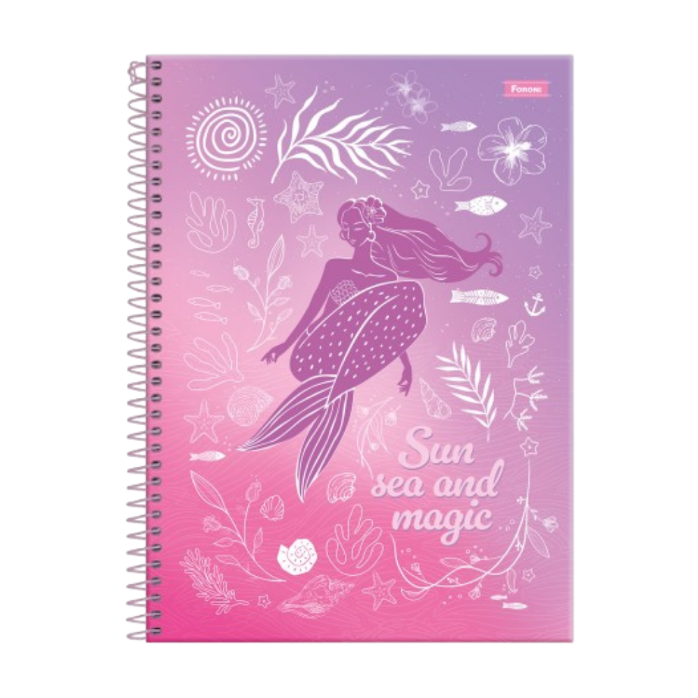 Caderno Universitário Sereia 1m 80f (Sun Sea) FORONI