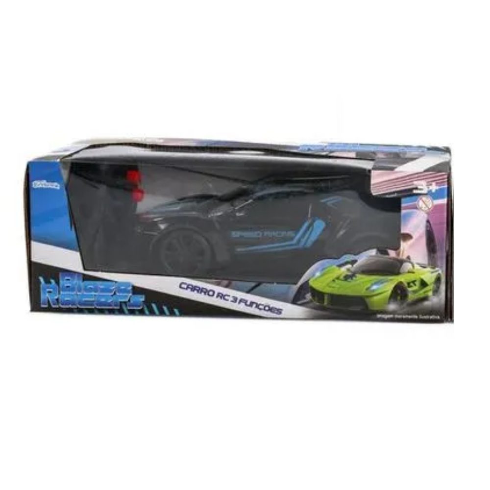 Carro de Controle Remoto Blazer Racer Extreme Preto e Azul BRINKZANIA