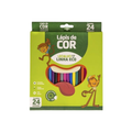 Lápis de Cor 24 Cores Resina Sextavado Ecológico LEO&LEO
