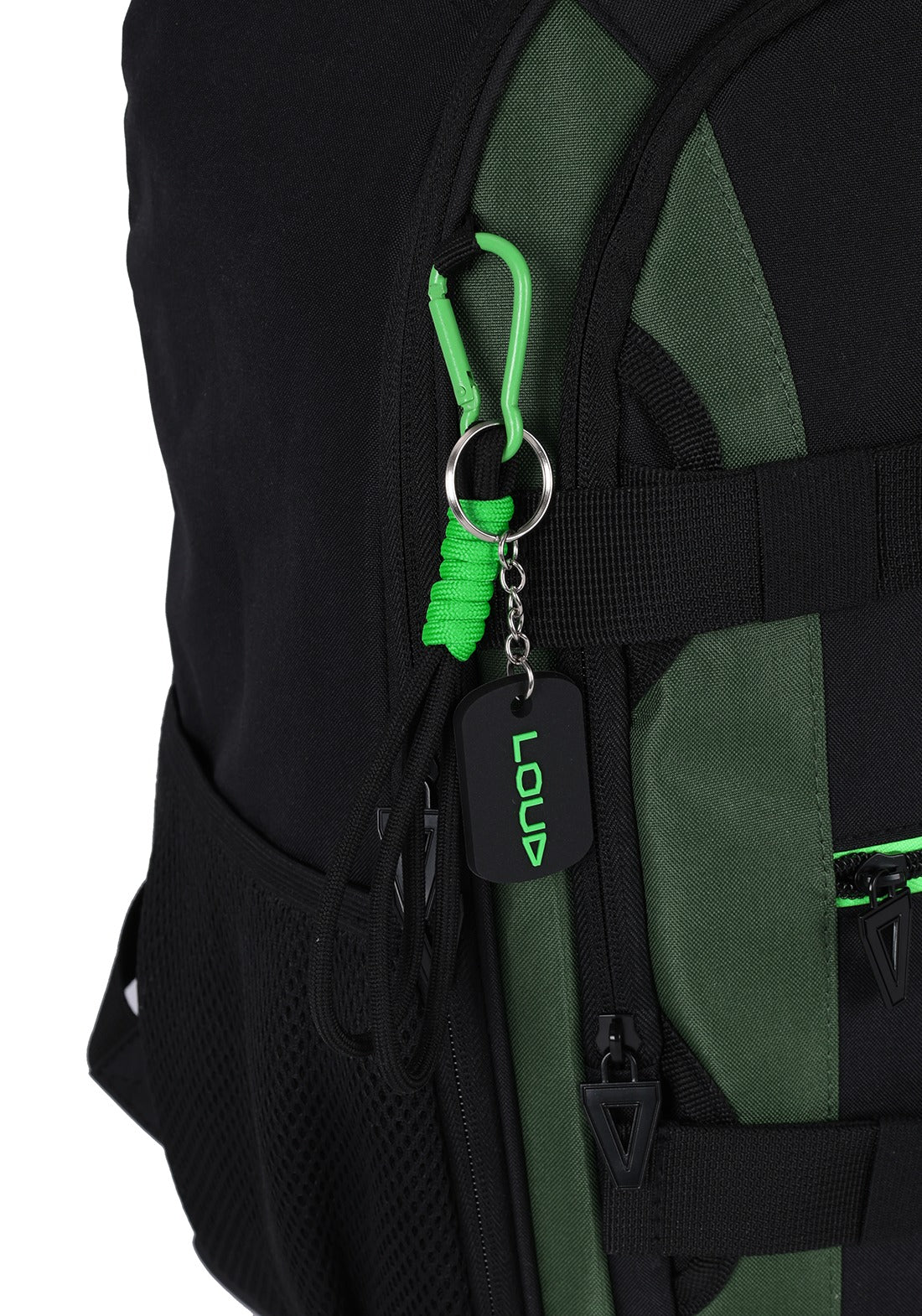 Mochila de Costas Juvenil com Chaveiro M Verde LOUD LUXCEL