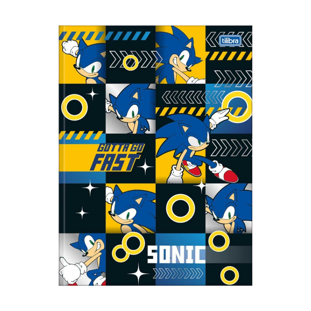 Caderno Brochurão Sonic 80f (Sonic Rings) TILIBRA