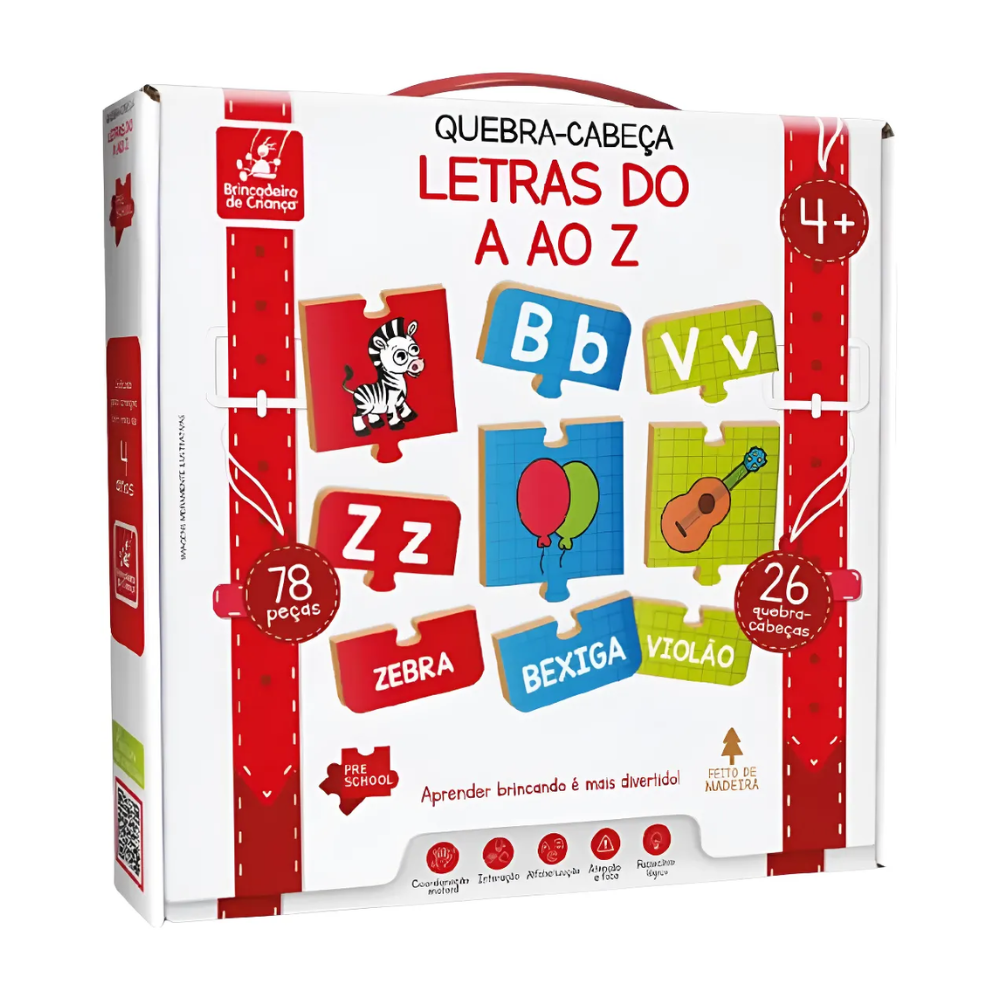 Quebra Cabeça Alfabeto Letras do A ao Z BRINCADEIRA DE CRIANÇA