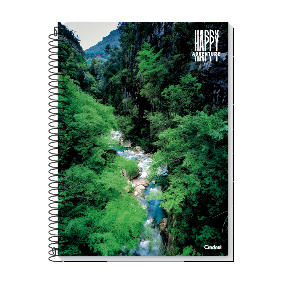 Caderno Universitário 20m 400fls Happy Adventure (Riacho) CREDEAL