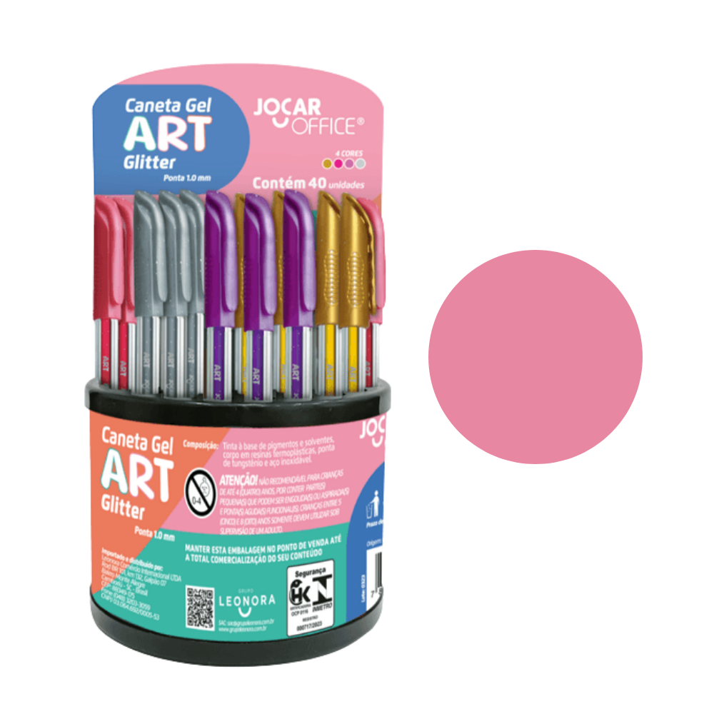 Caneta Gel Art Brilho 1.0mm (Rosa) JOCAR OFFICE