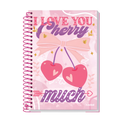 Caderno Universitário 10m 200fls Love (I Love You Cherry) CREDEAL