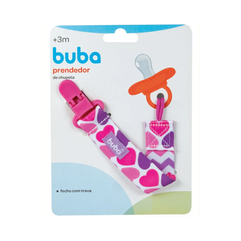 Prendedor de Chupeta Corações BUBA