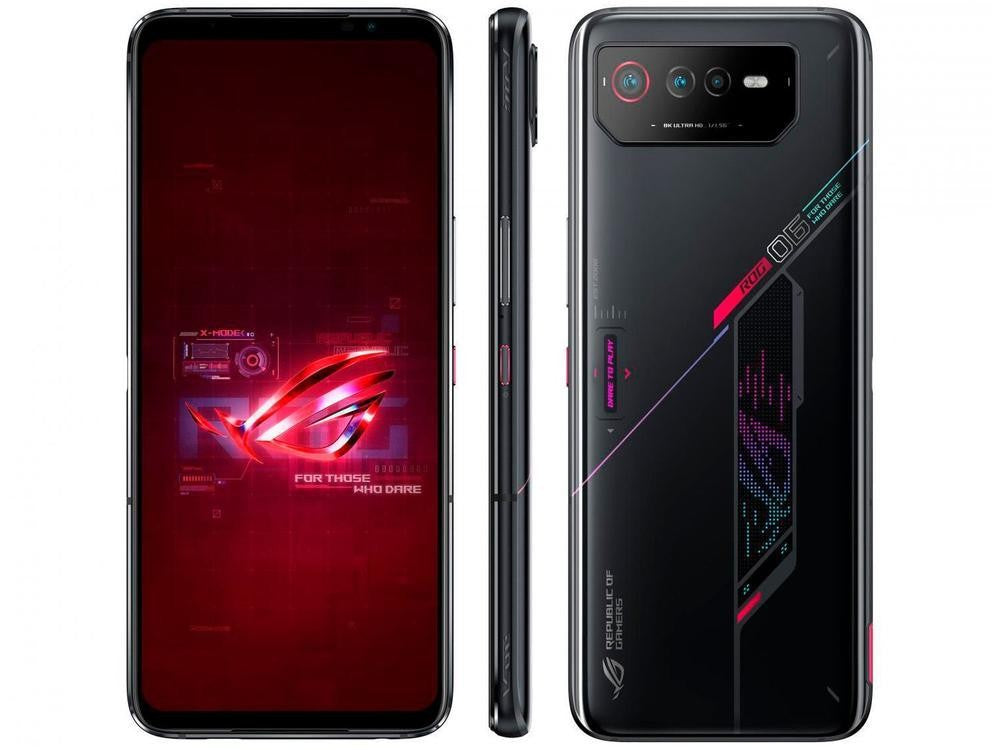 Smartphone Asus ROG Phone 6 256GB Preto 5G Snapdragon SM8475 8GB RAM 6,78” Câmer