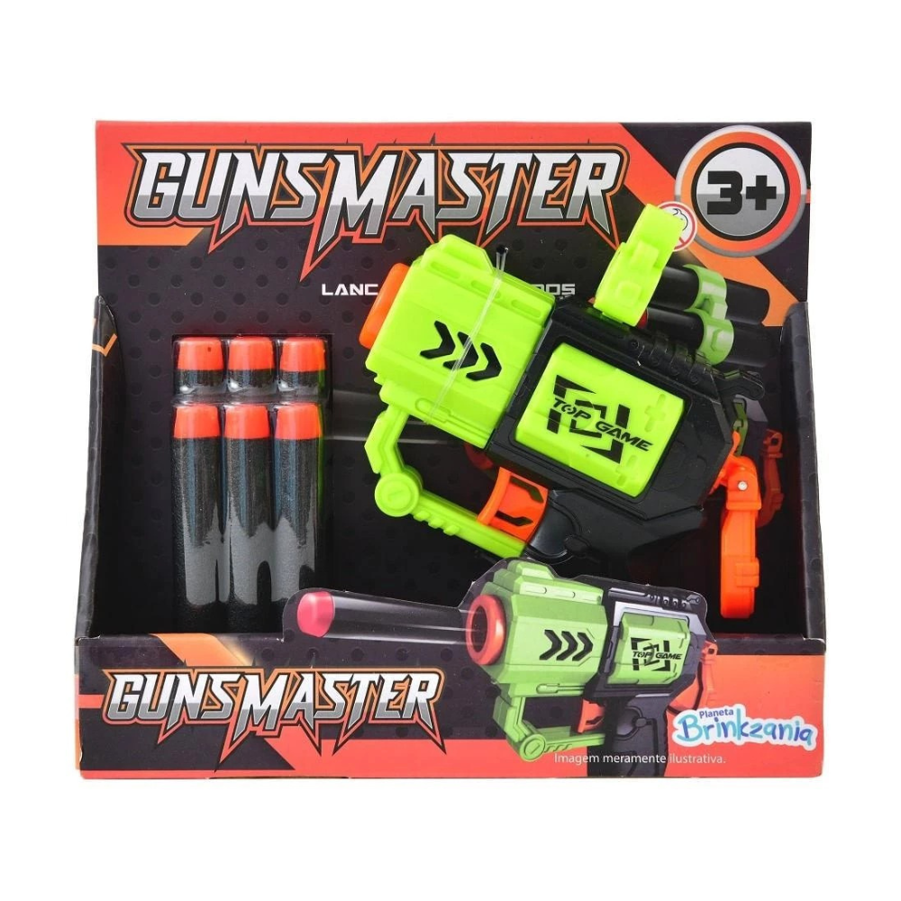 Lançador c/ 6 Dardos Top Game Guns Master BRINKZANIA