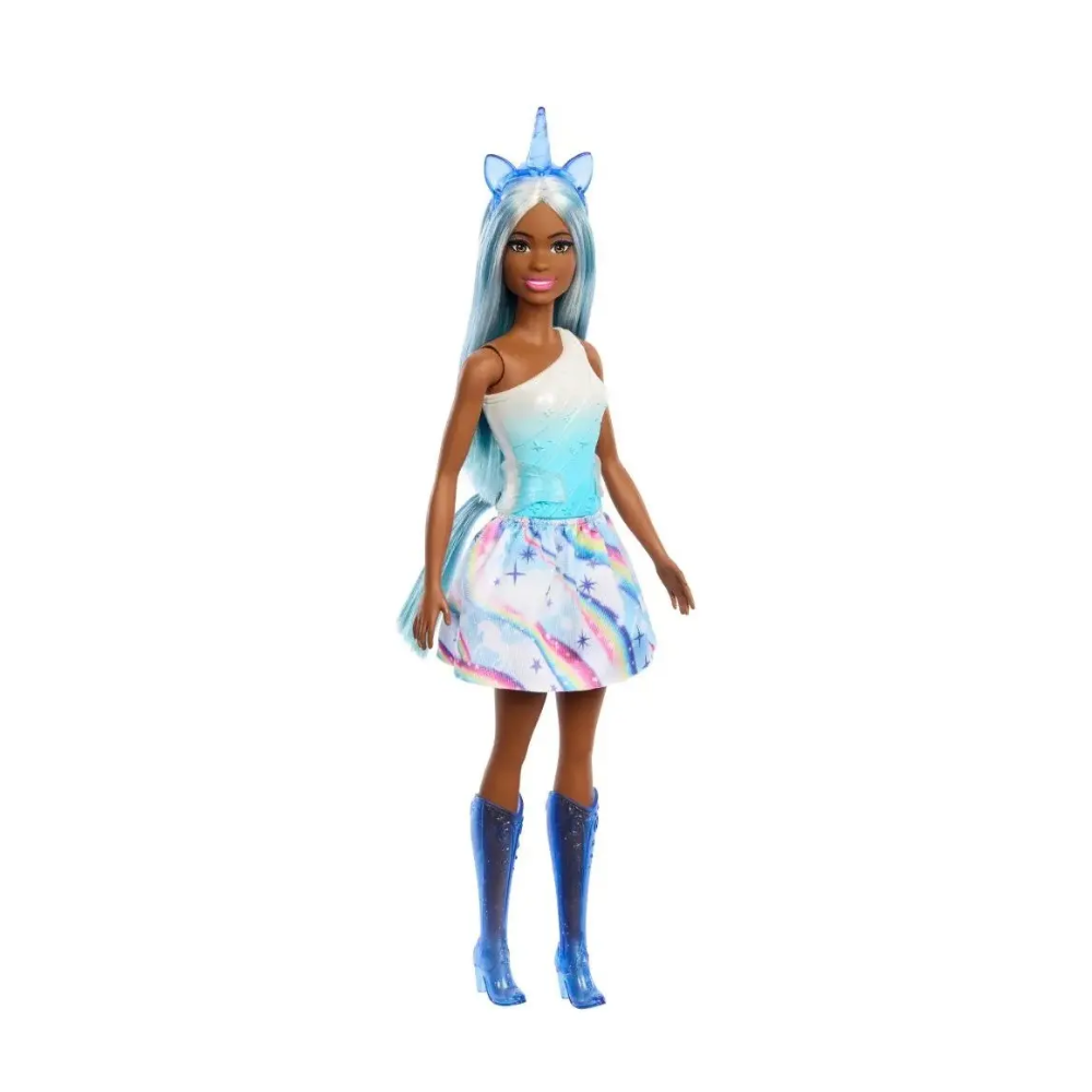 Boneca Barbie Unicórnio Saia de Sonho Azul MATTEL