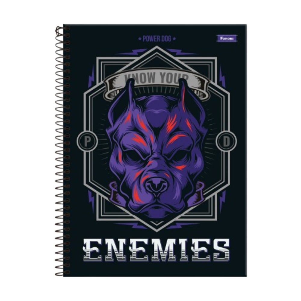 Caderno Universitário Power Dog 1m 80f (Enemies) FORONI