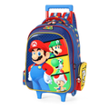 Mochila com Rodas e Alça Super Mario Bros Azul LUXCEL