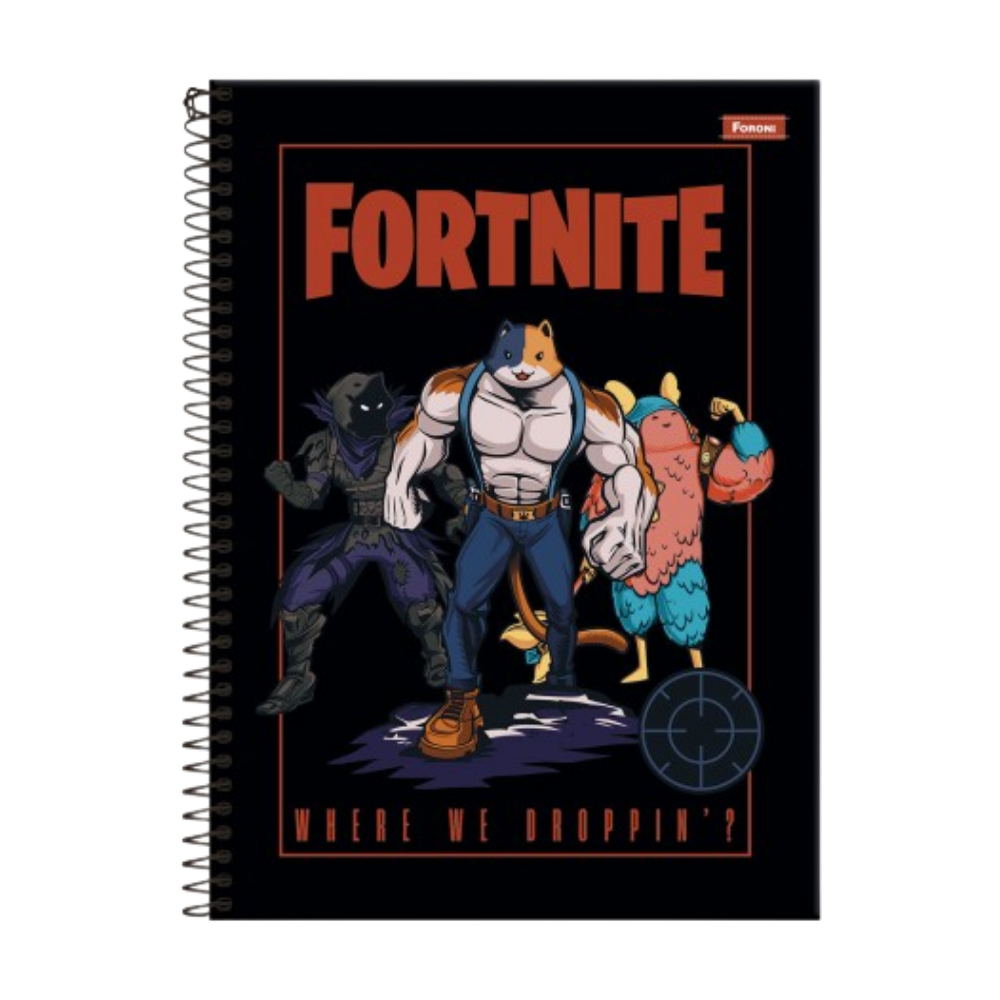 Caderno Universitário 1m 80fls Fortnite (Trio) FORONI