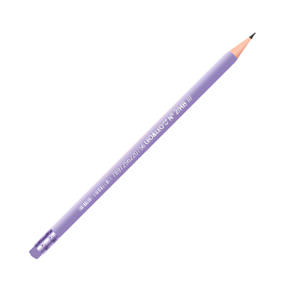 Lápis Grafite Perolado com Borracha Pastel Trend (Violeta) LEO&LEO