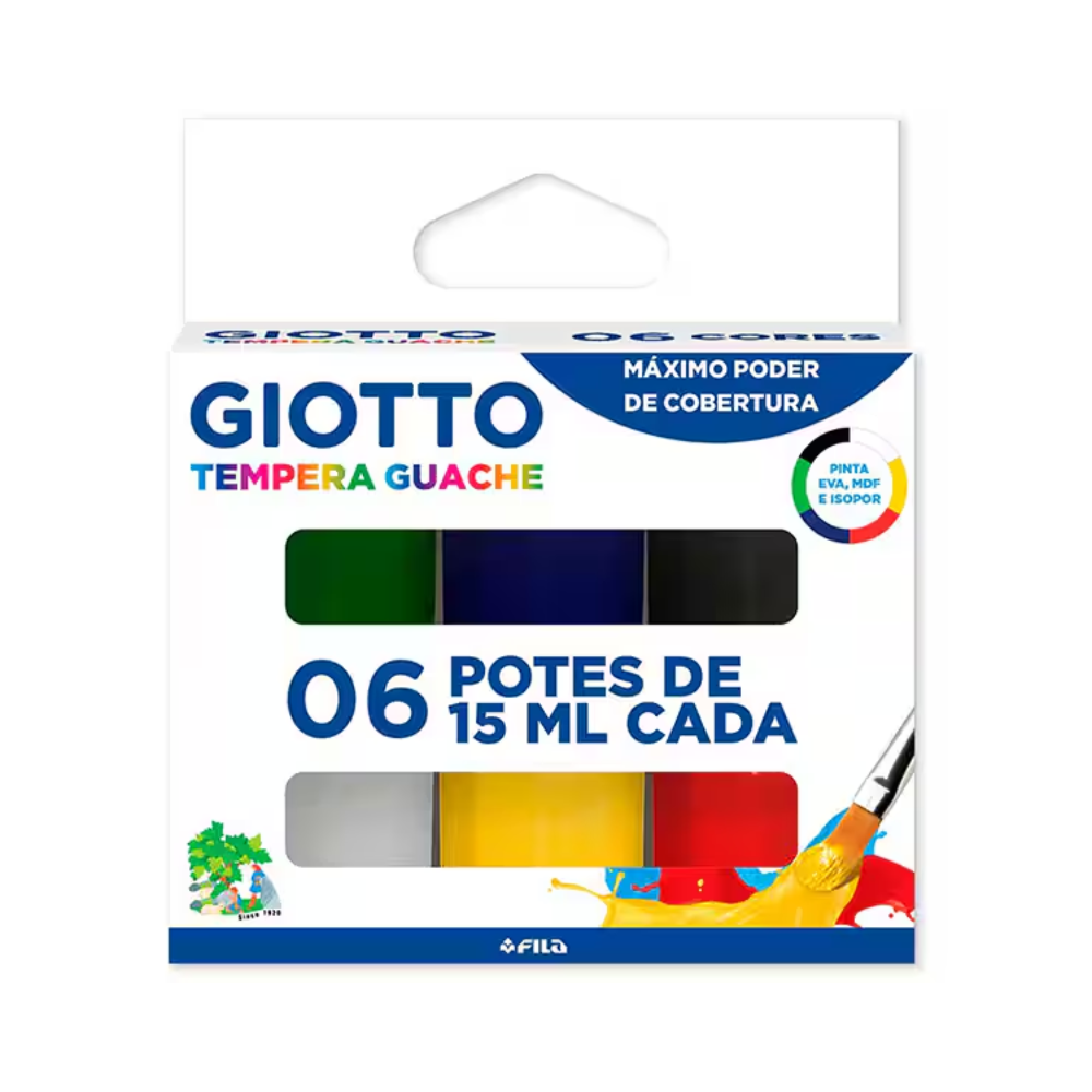 Tempera Guache 6 Potes de Cores 15ml GIOTTO