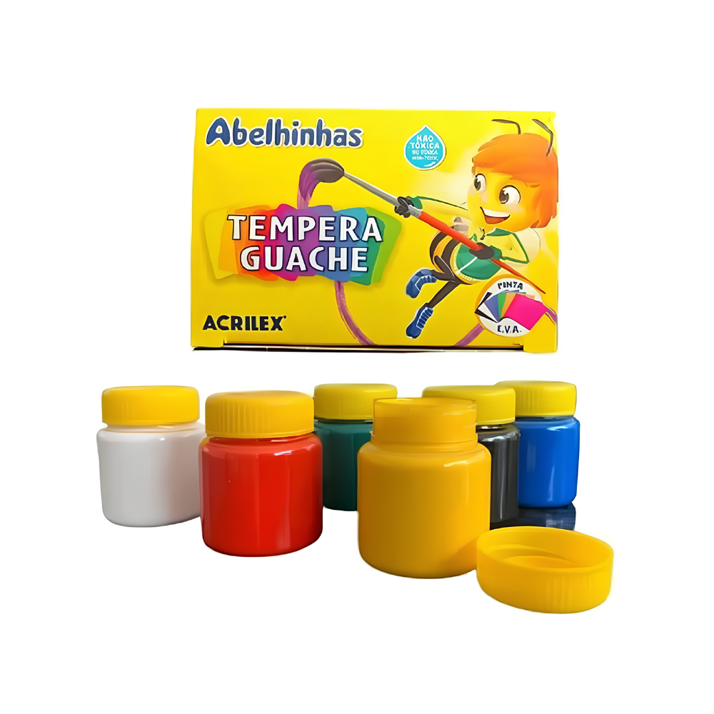 Tempera Guache 6 Potes de Cores 15ml ACRILEX