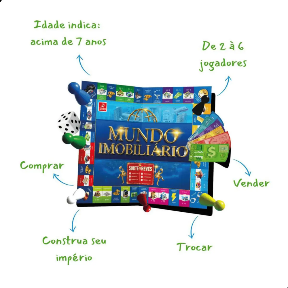 Jogo Multijogadores Mundo Imobiliário BRINCADEIRA DE CRIANÇA