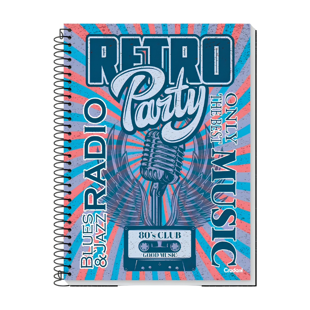 Caderno Universitário 10m 160fls Golden Years (Microfone) CREDEAL