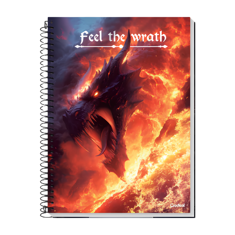 Caderno Universitário 10m 160fls Aventura com Dragões (Wrath) CREDEAL