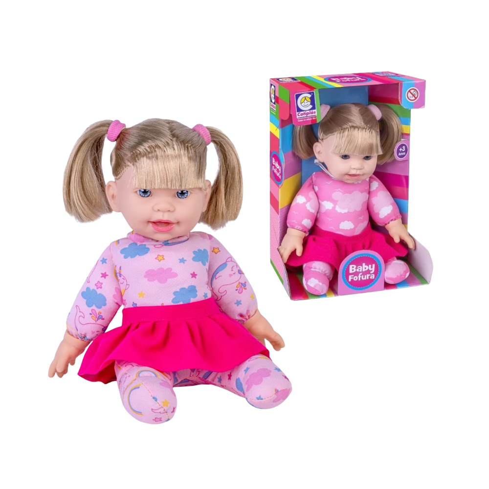 Boneca Fofurinha Baby Fofura com Cabelo COTIPLÁS