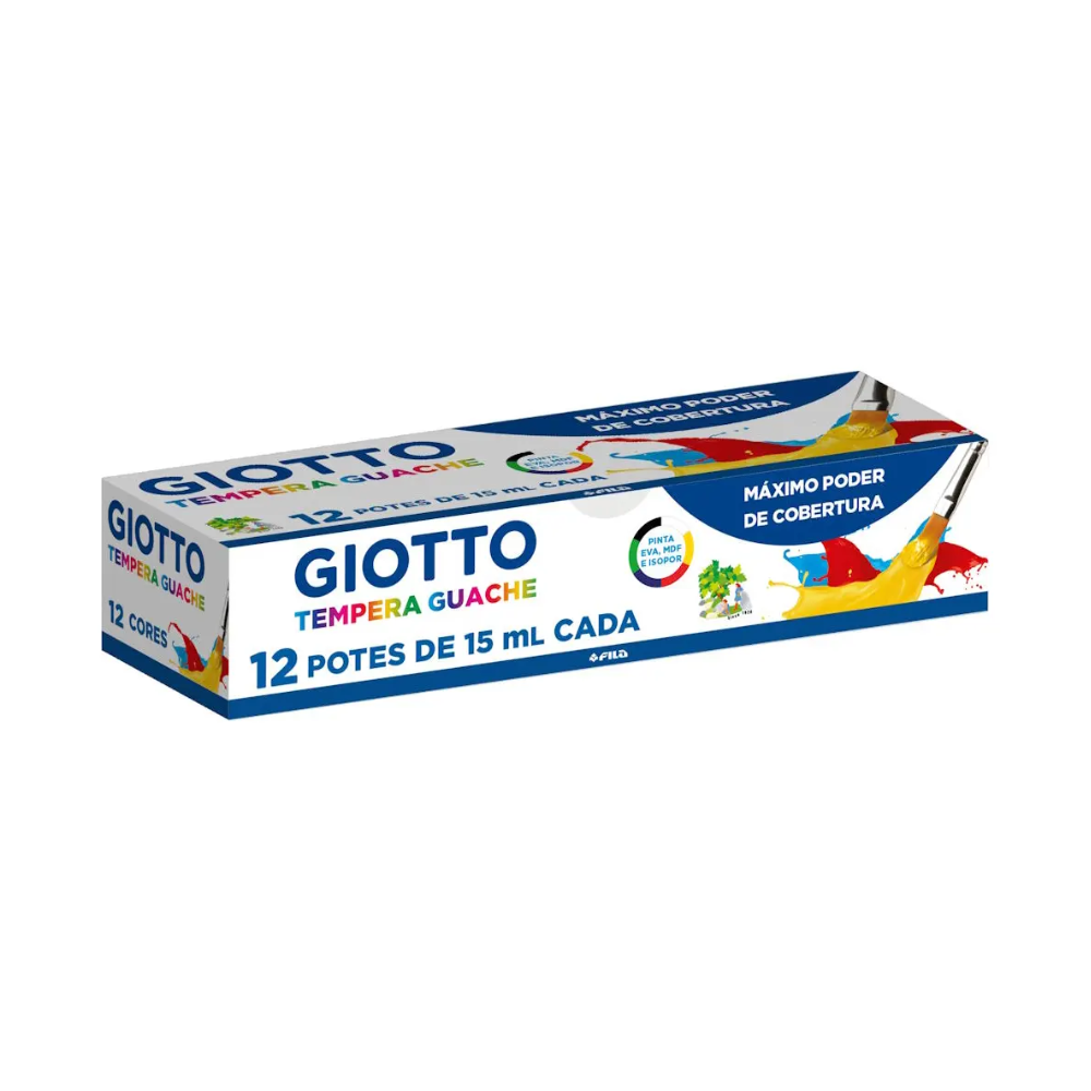 Tempera Guache 12 Potes de Cores 15ml GIOTTO