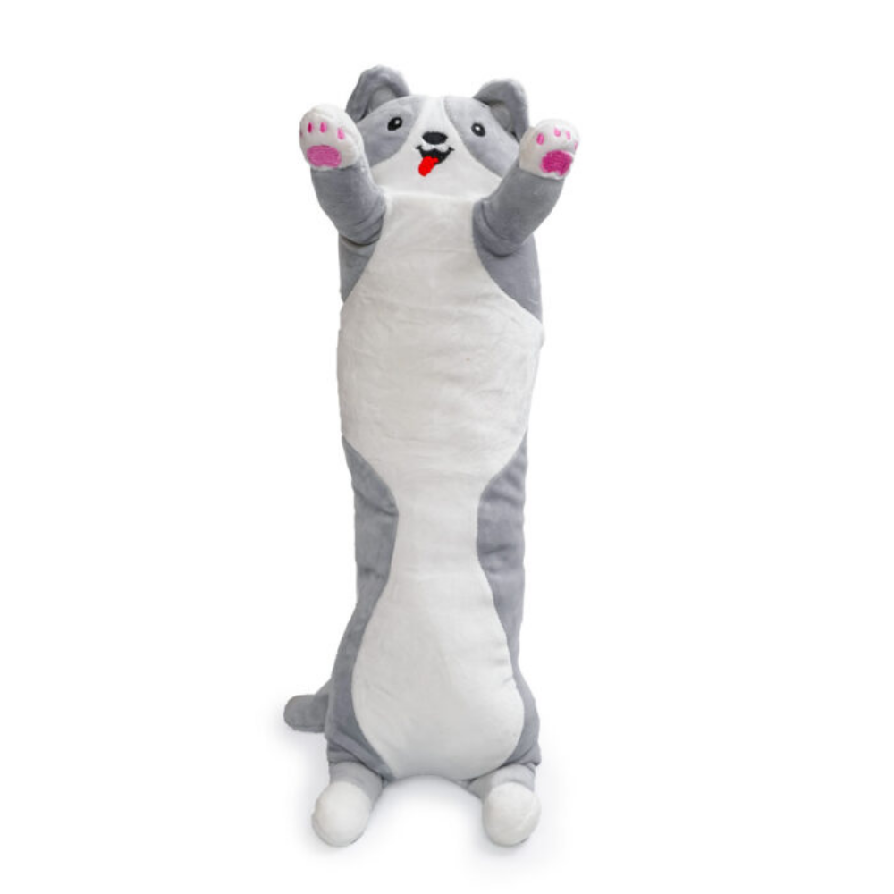 Almofada de Pelúcia Cachorro 70cm Dogão Hug Me Up (Cinza) POLIBRINQ