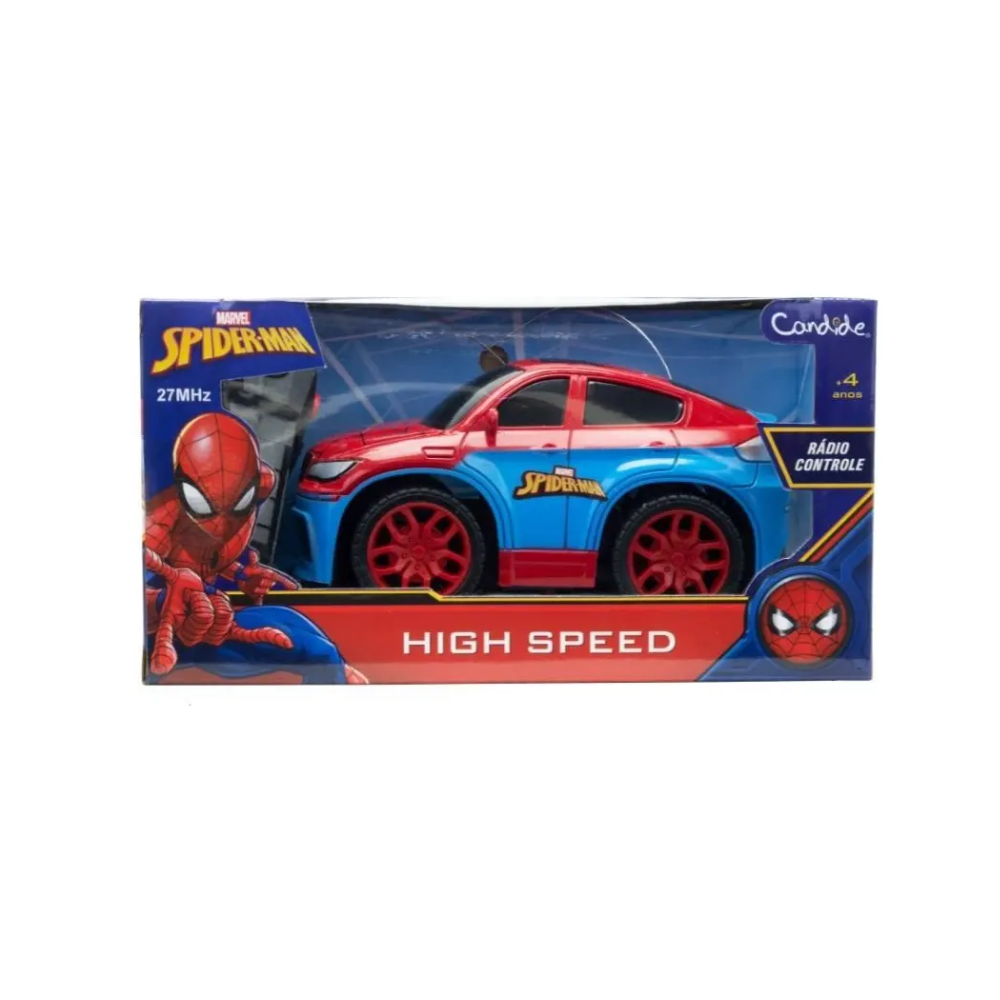 Carro de Controle Remoto 3 Funções Spider-Man High Speed CANDIDE
