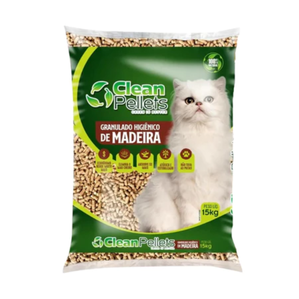 Granulado de Madeira Higiênico 15kg CLEAN PELLETS