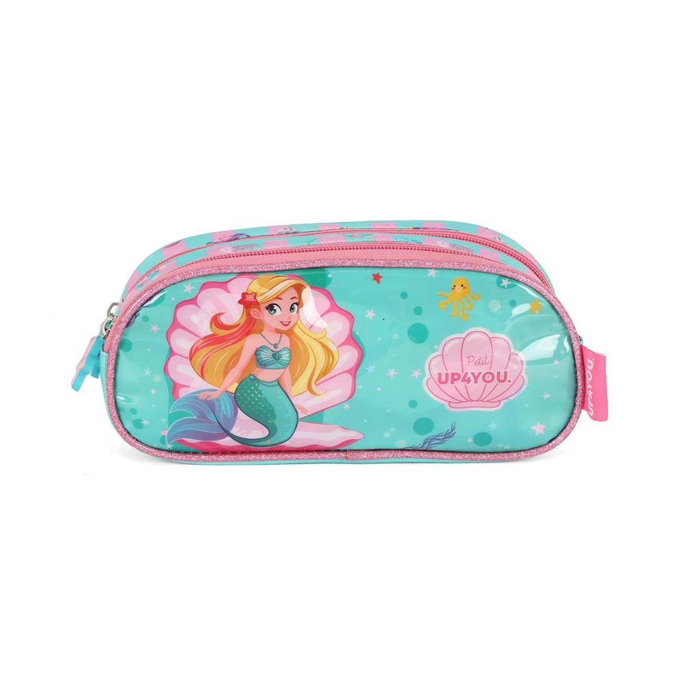 Estojo Duplo Infantil Sereia Verde UP4YOU LUXCEL
